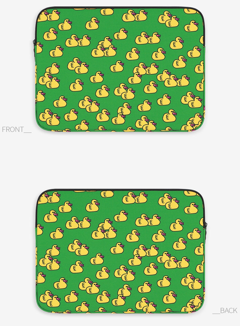 Green Yellow Duck Graphic Laptop Sleeves iPad 11