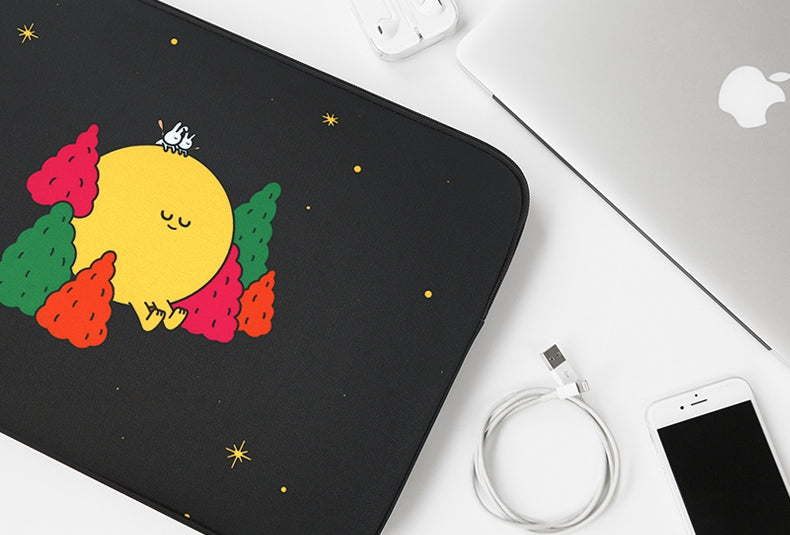 Black Moon Tree Rabbit Graphic Laptop Sleeves iPad 11