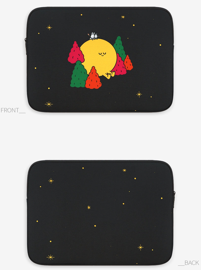 Black Moon Tree Rabbit Graphic Laptop Sleeves iPad 11