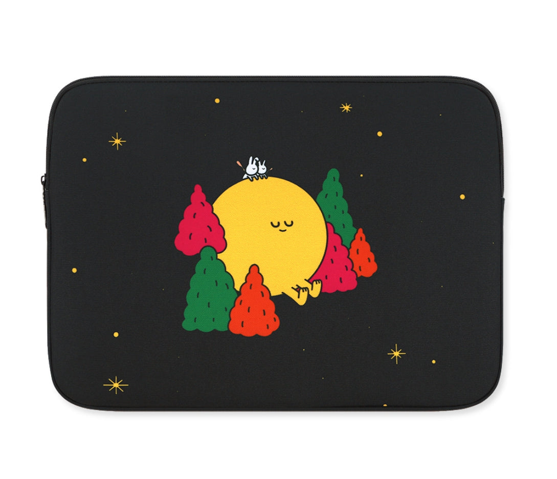 Black Moon Tree Rabbit Graphic Laptop Sleeves iPad 11