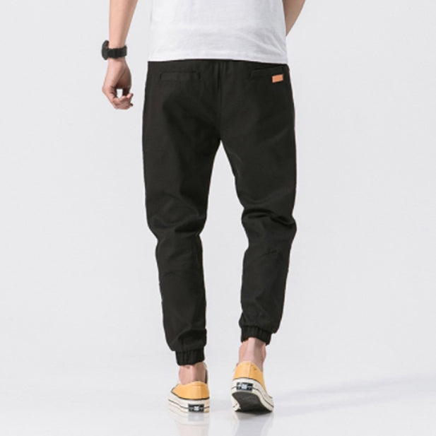 Black Joggers Pants Cotton Waistband Mens Trousers Casual Streetwear