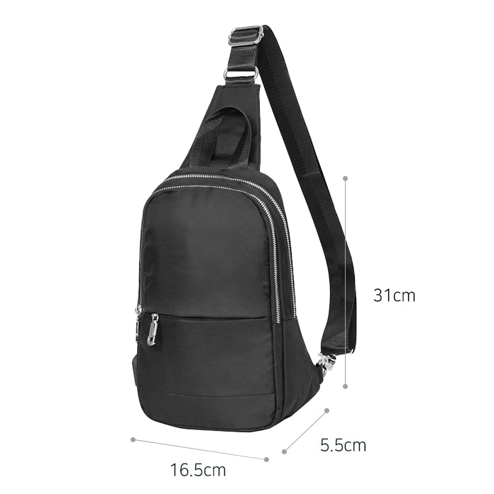 Black Travel Sling Bags Messengers Crossbody Picnic USB Charger Mens Womens Unisex Casual Fit for iPad Waterproof Casual Outdoor