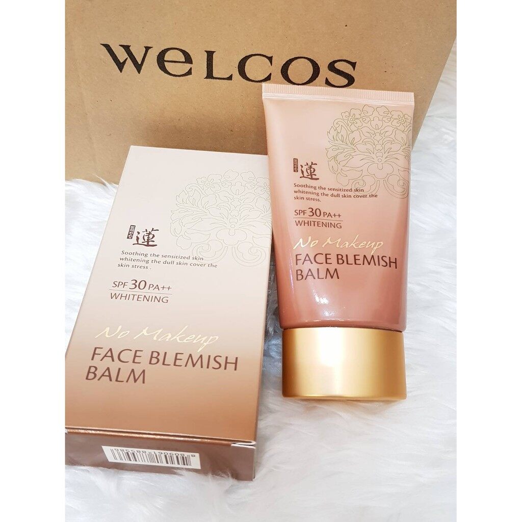 3 Pieces Welcos No Makeup Face Blemish Balm 50ml SPF30 PA++ Whitening BB Creams Cosmetics Korean Facial Beauty Sunscreens Wrinkle Treatments Sensitive Skin Covers