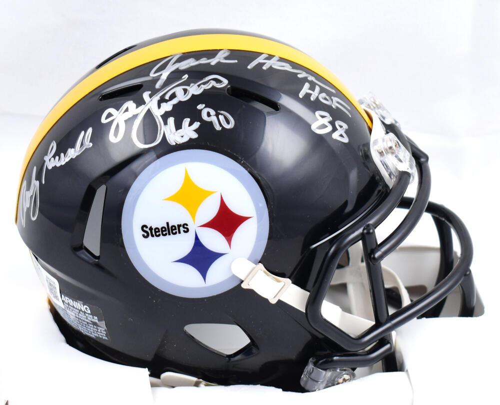 Ham Lambert Russell Autographed Pittsburgh Steelers Speed Mini Helmet-Beckett W Hologram *Silver