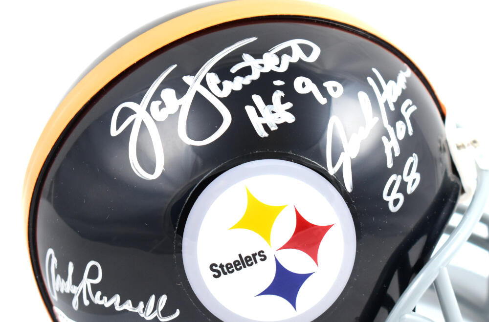 Ham Lambert Russell Autographed Pittsburgh Steelers 63-76 Mini Helmet-Beckett W Hologram *Silver