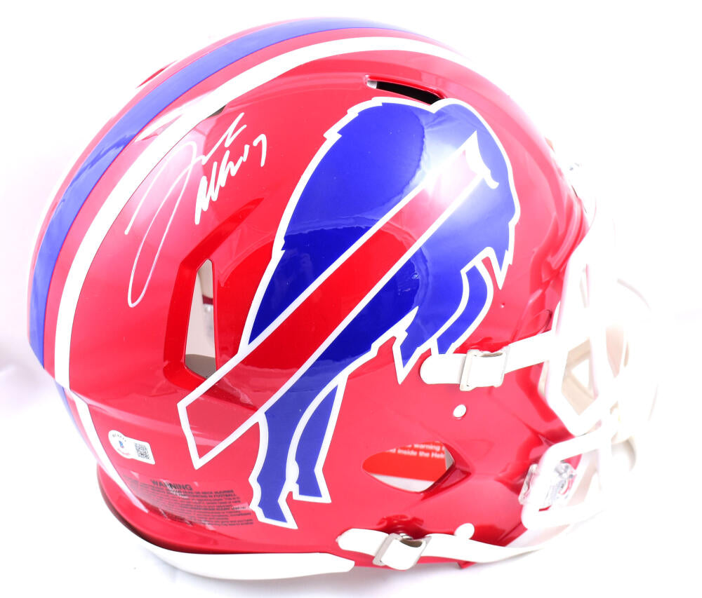 Josh Allen Autographed Buffalo Bills F/S 87-01 Speed Authentic Helmet - Beckett W Hologram *White