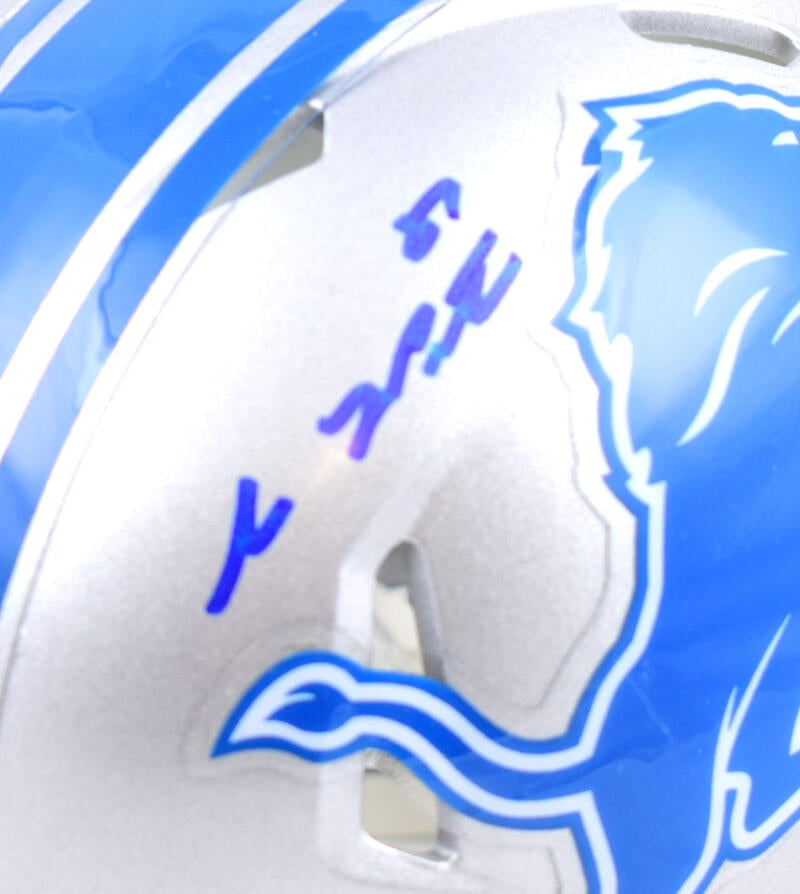 Sam LaPorta Autographed Detroit Lions Speed Mini Helmet- Beckett W Hologram *Blue