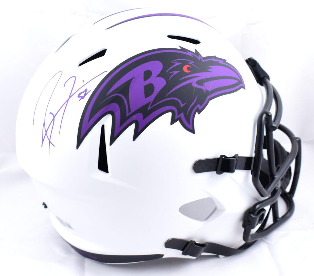 Ray Lewis Autographed Baltimore Ravens F/S Lunar Speed Helmet-Beckett W Hologram *Purple