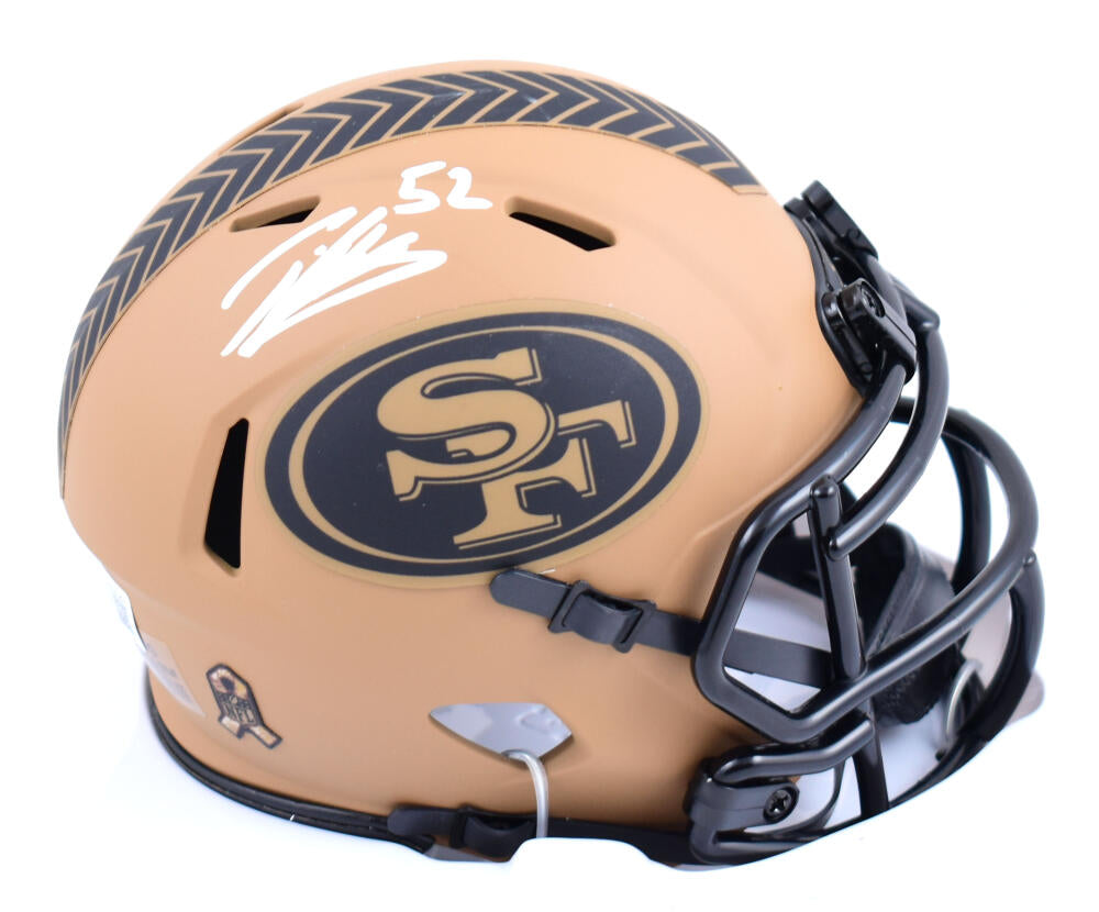 Patrick Willis Autographed 49ers Salute to Service 2023 Speed Mini Helmet-Beckett W Hologram *White