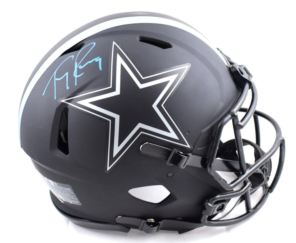 Tony Romo Autographed Dallas Cowboys F/S Eclipse Speed Authentic Helmet- Beckett W Auth *Blue *Damaged