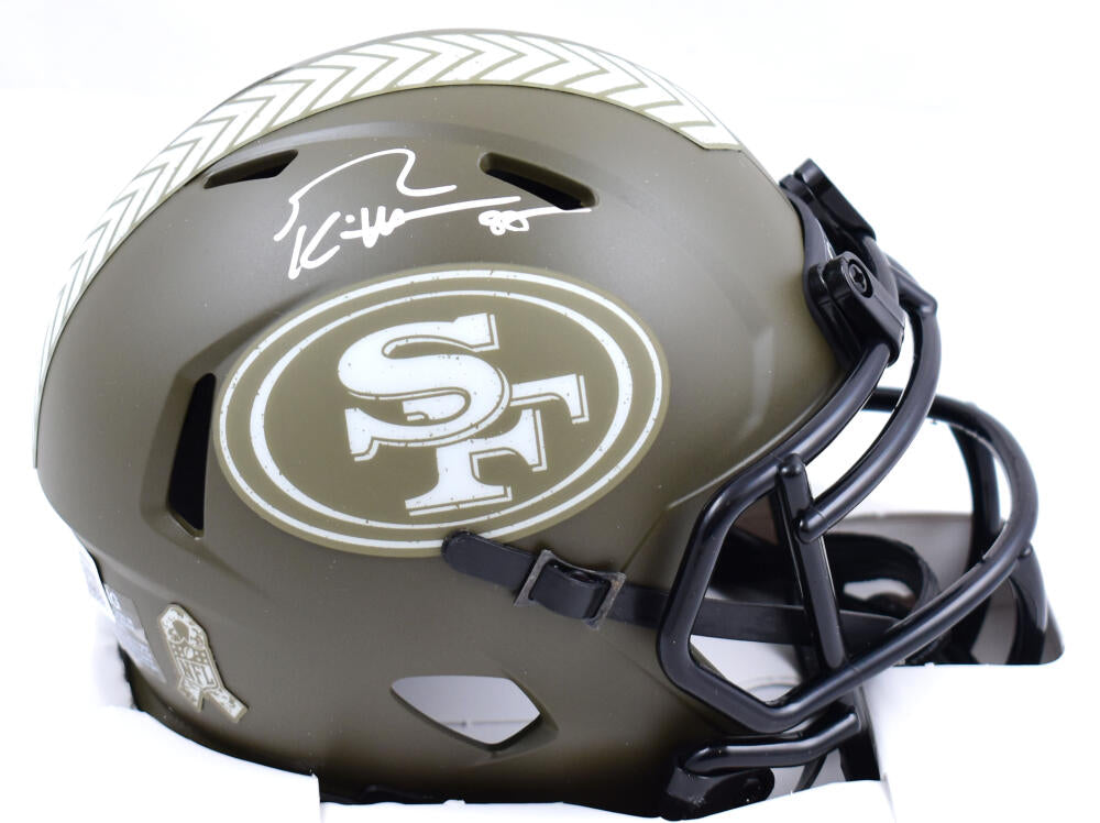 George Kittle Autographed San Francisco 49ers Salute to Service Speed Mini Helmet- Beckett W Hologram *White