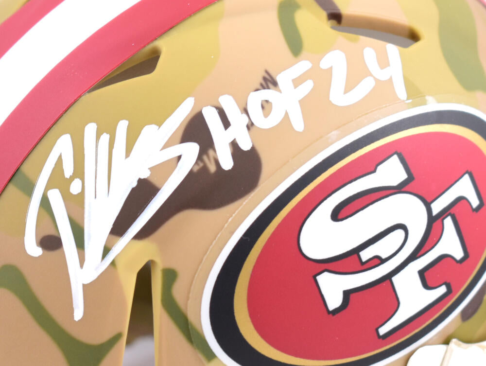 Patrick Willis Autographed San Francisco 49ers Camo Mini Helmet w/HOF - Beckett W Hologram *White