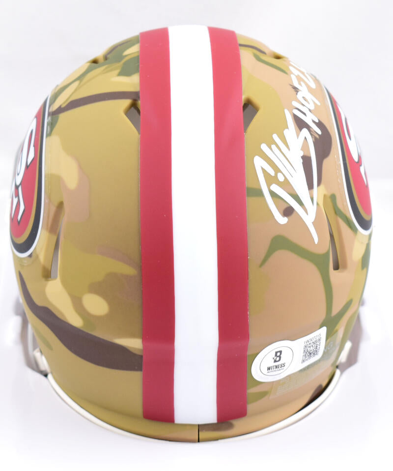 Patrick Willis Autographed San Francisco 49ers Camo Mini Helmet w/HOF - Beckett W Hologram *White