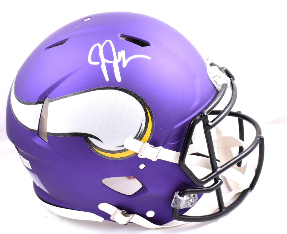 Justin Jefferson Autographed Minnesota Vikings F/S Speed Authentic Helmet-Beckett W Hologram *Silver