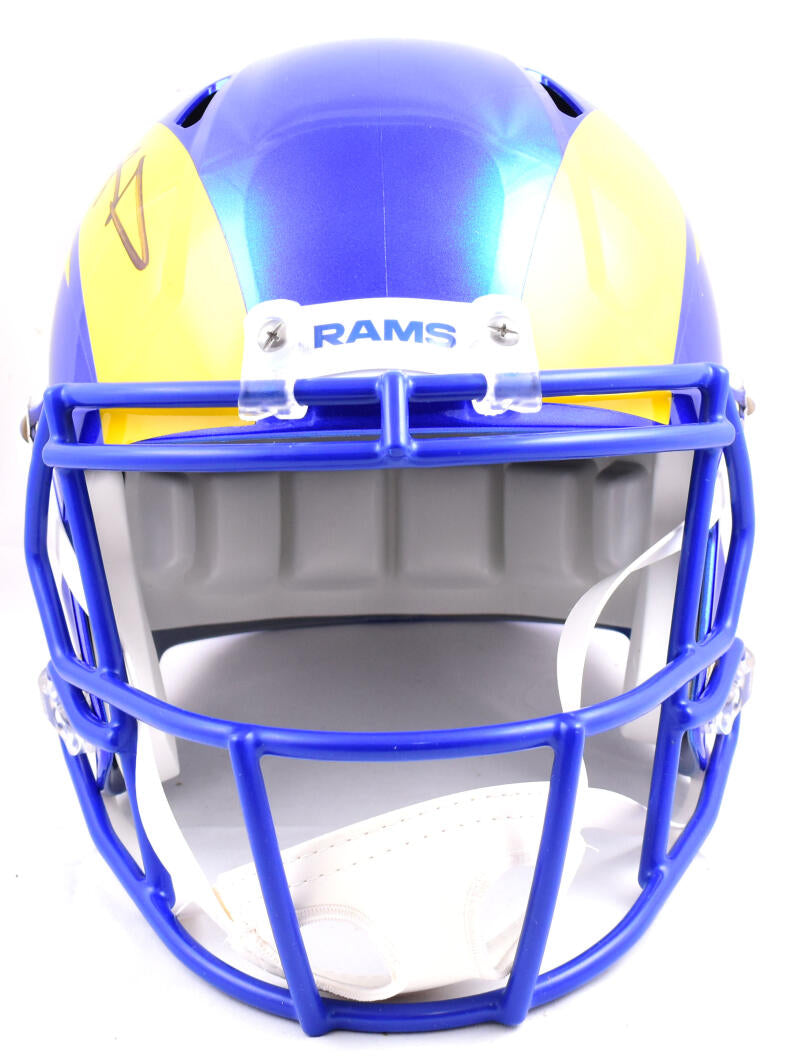 Aaron Donald Autographed Los Angeles Rams F/S Speed Helmet - Beckett W Hologram *Black