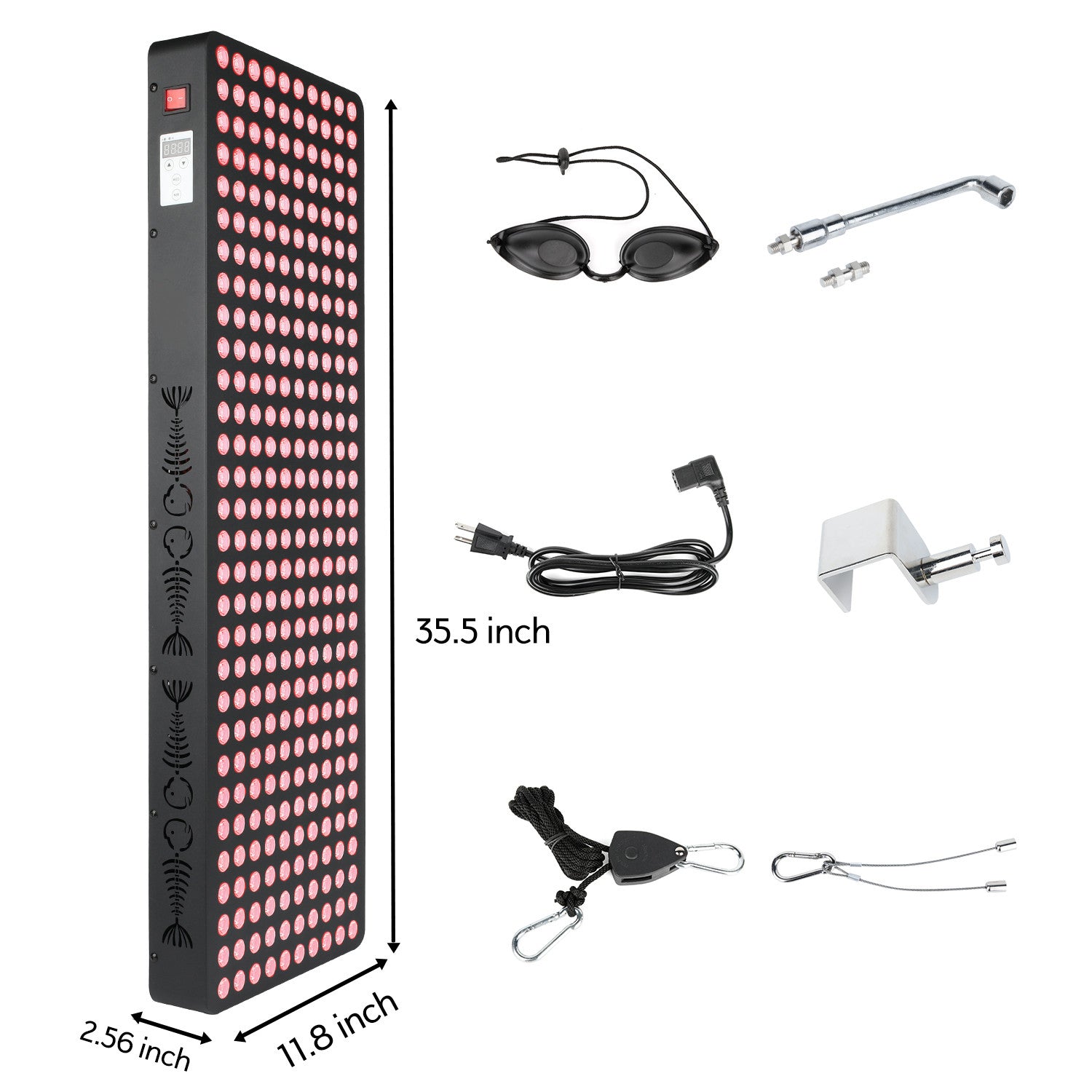 1000w red infrared therapy light size