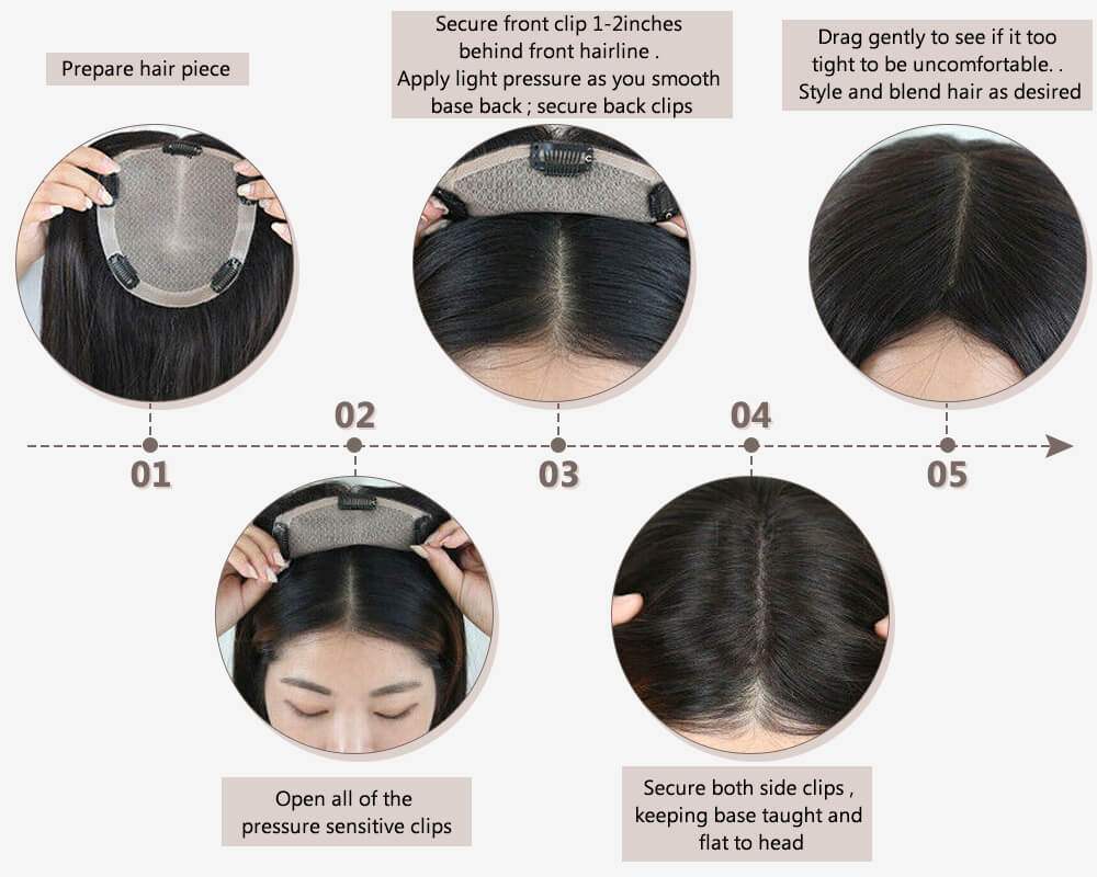 how to apply hair topper