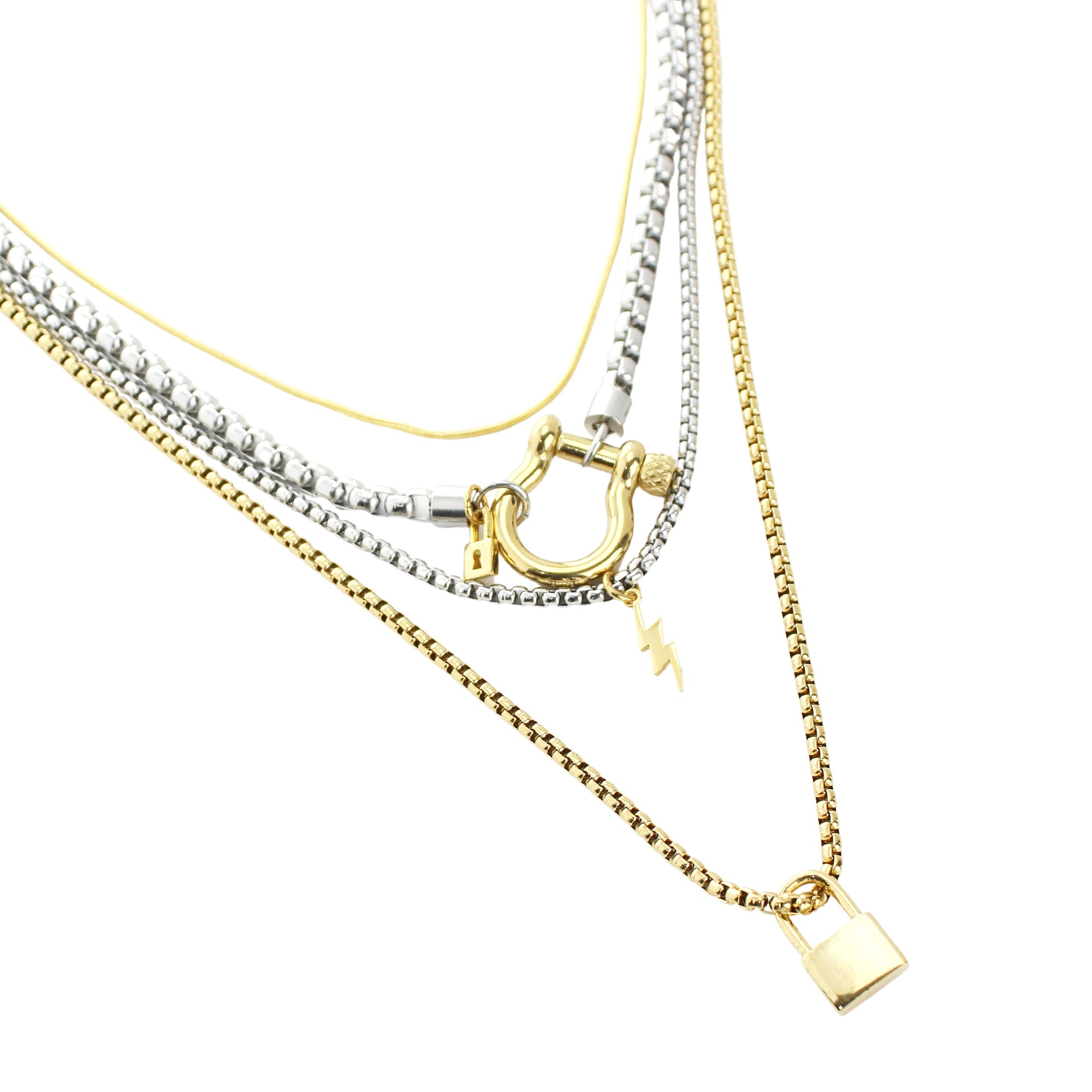 HERRADURA LOCK LAYERED NECKLACE SET