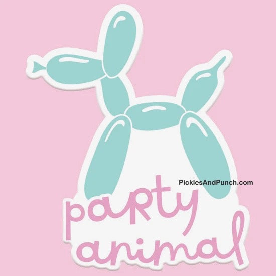 Party Animal Balloon Sticker Decal