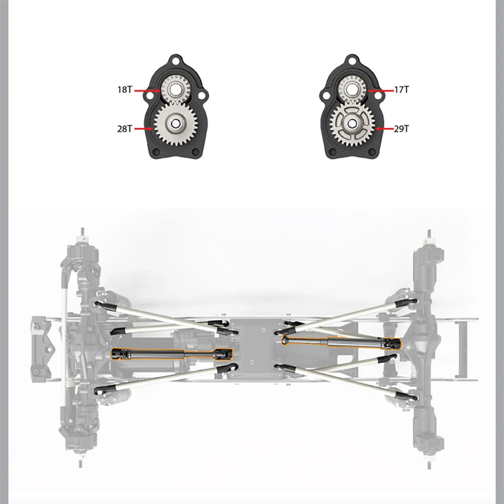 YIKONG YK4082 V3 YK4083 V3 1/8 Rc Climbing Car  Transmission Reverse Axle Kit