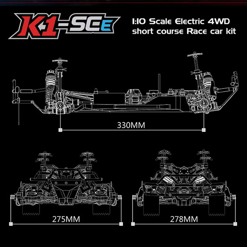 KKPIT K1-KONE-V2 K1-SCE 1/10 4WD Rc Car Kit