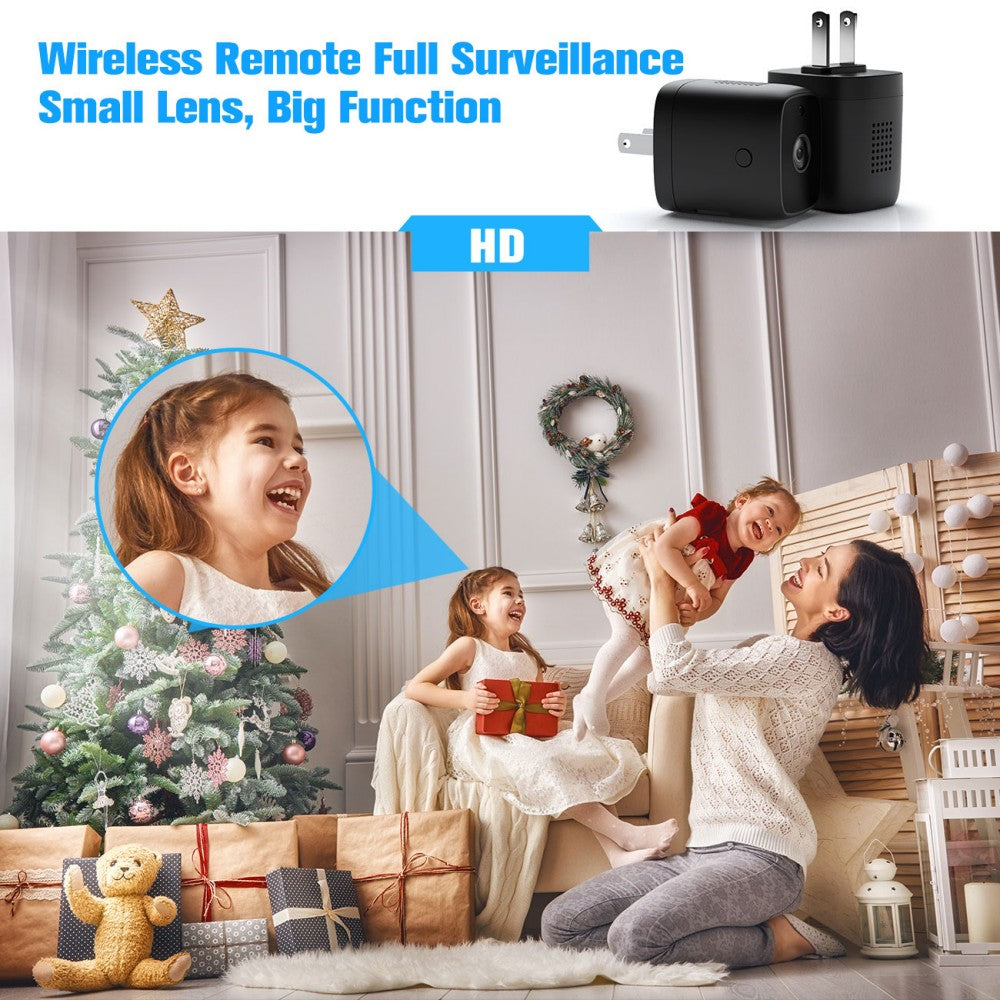 Smart WIFI Charger Mini Camera with Plug & Play 7*24Hours Mobile APP Live Stream Surveillance
