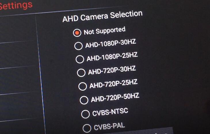 AHD camera settings