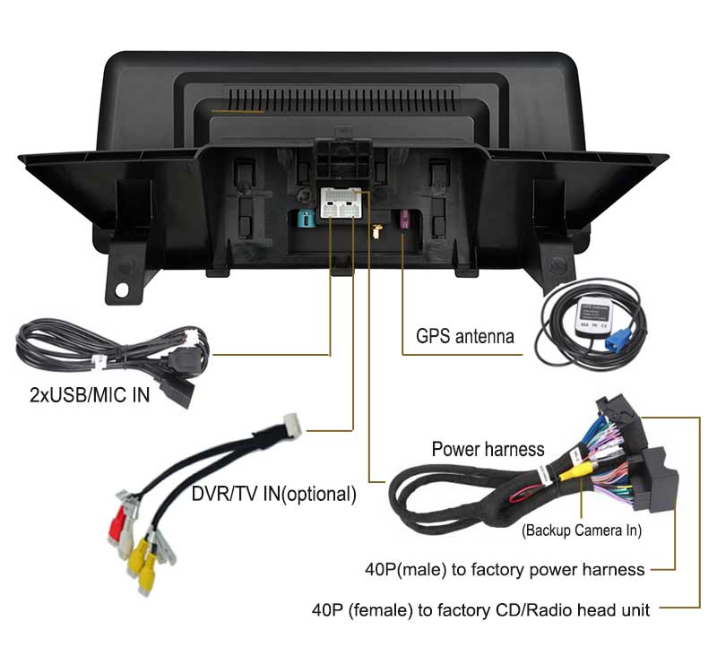 BMW X1 E84 android GPS -back view