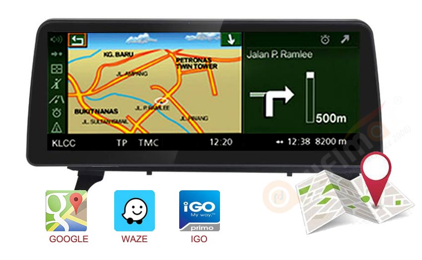 BMW X5 E70 X6 E71 Android navigation GPS screen compatible Google map, waze, iGo, etc
