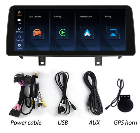 E345-BMW-Linux-CarPlay-screen-with-accessories