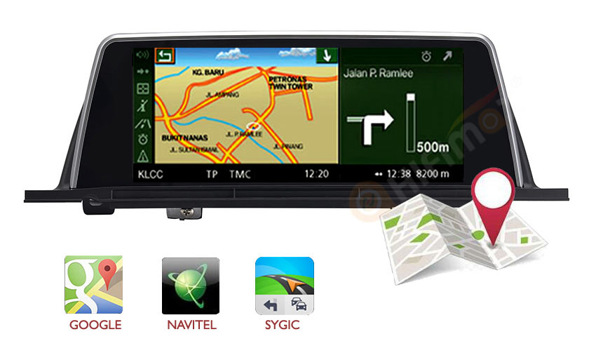 bmw f07 gt android navigation screen support igo, sygic, google map, waze etc