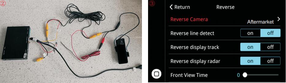 backup camera connections and settings