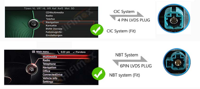 bmw cic nbt idrive system lvds connector