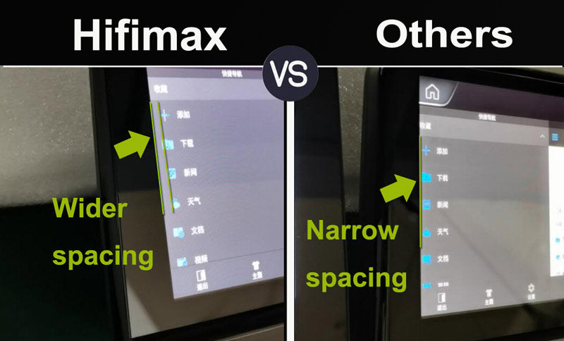 side view Hifimax BMW anti-reflection screen VS Others