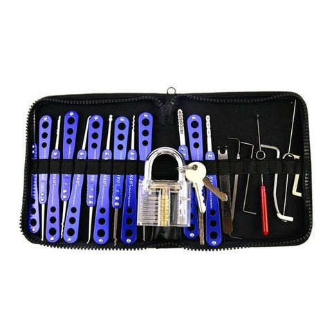 7Pins transparent Practice Padlock Lock 30pcs Lock Picks Tools Set Locksmith Tools