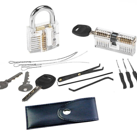 4 in 1 Locksmith Super Training Kit Padlock Double-End Lock 10pcs Remove Key Tools