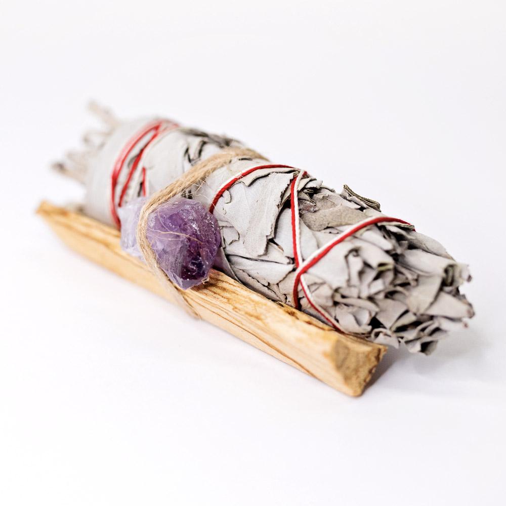 PALO SANTO, SAGE, & AMETHYST CRYSTAL BUNDLE