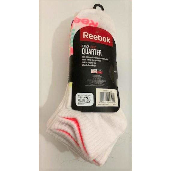 Reebok 6-Pack Ladies Quarter Cut Socks, Shoe Size 4-10