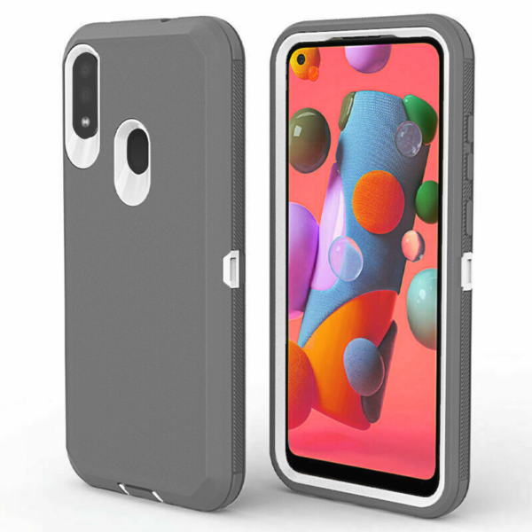 Galaxy A01 Heavy Duty Defender Shockproof Case - GRAY