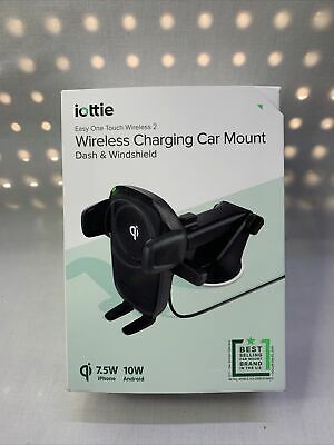iOttie Easy One Touch Wireless 2 Car & Desk Mount with 10W Qi Wireless Charging Mount - Black