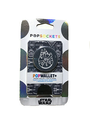 PopSockets PopWallet+ (with PopGrip Cell Phone Grip & Stand) - Star Wars Millennium Falcon