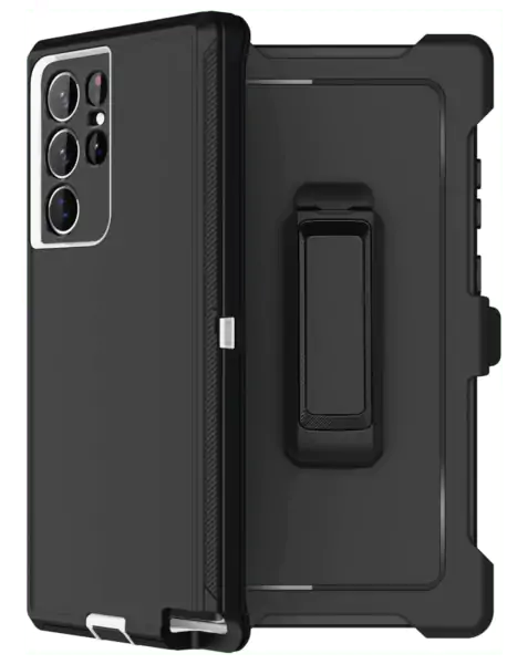 Galaxy S22 Ultra Heavy Duty Case - BLACK WHITE