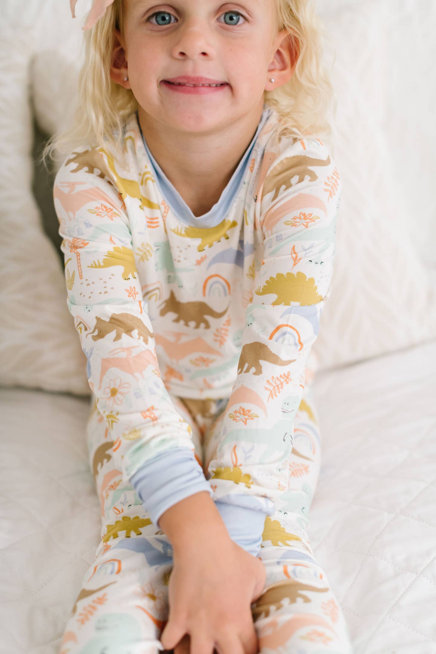 2 Piece Bamboo Pajama Set in Dainty Dinos