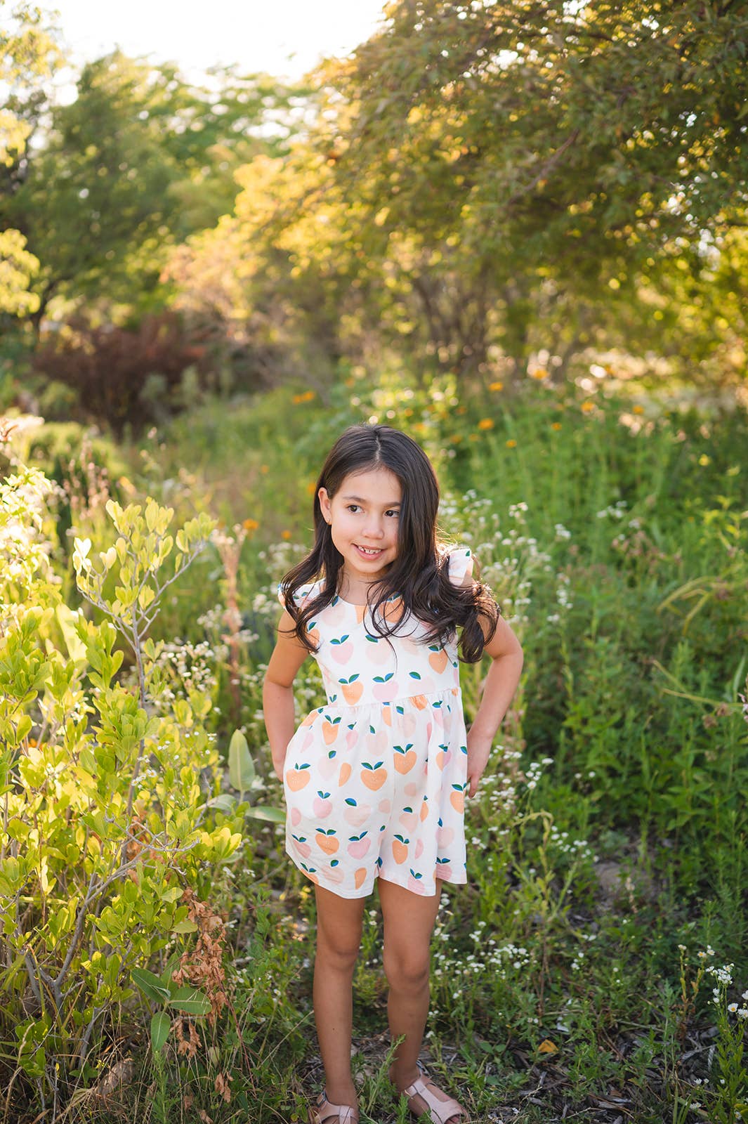 Macie Romper in Sweet Peach