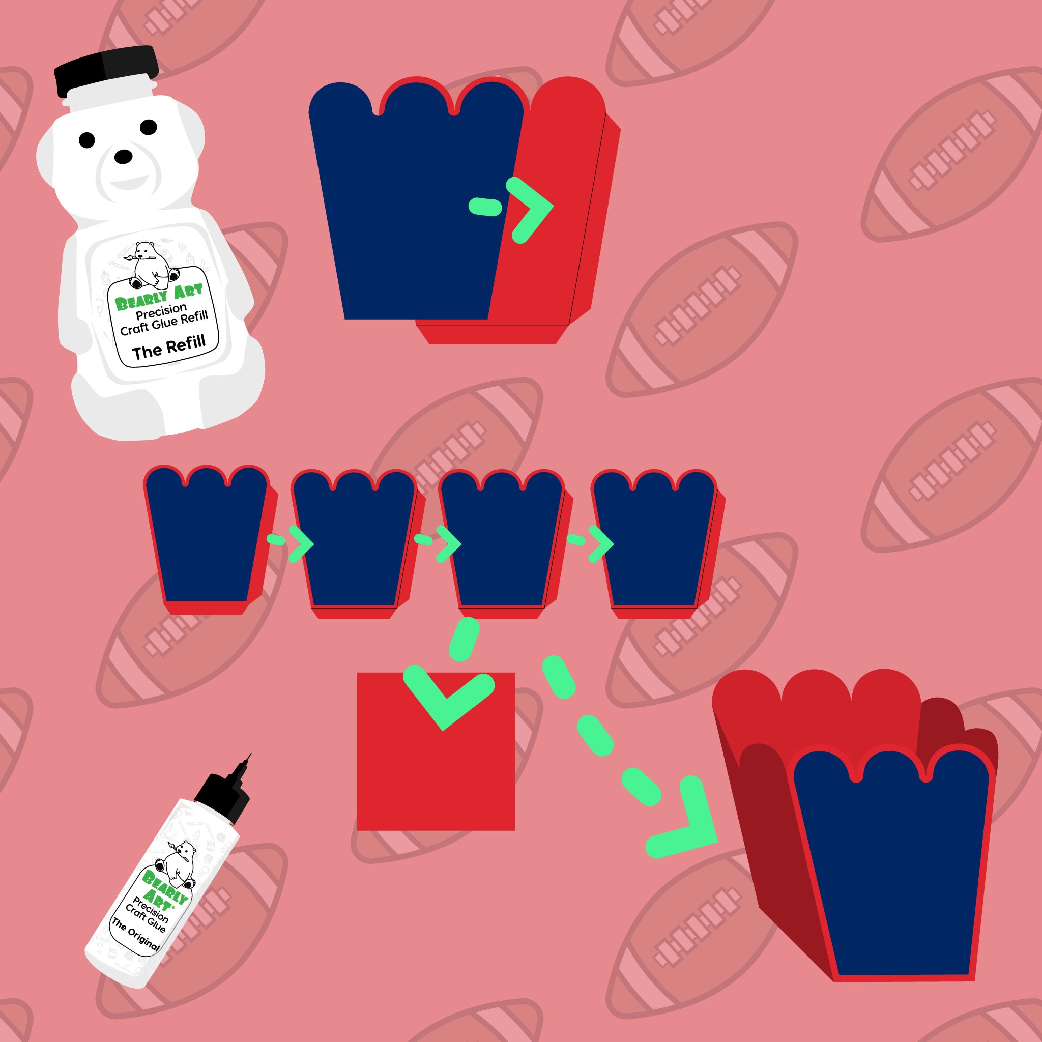 Football Popcorn Bag