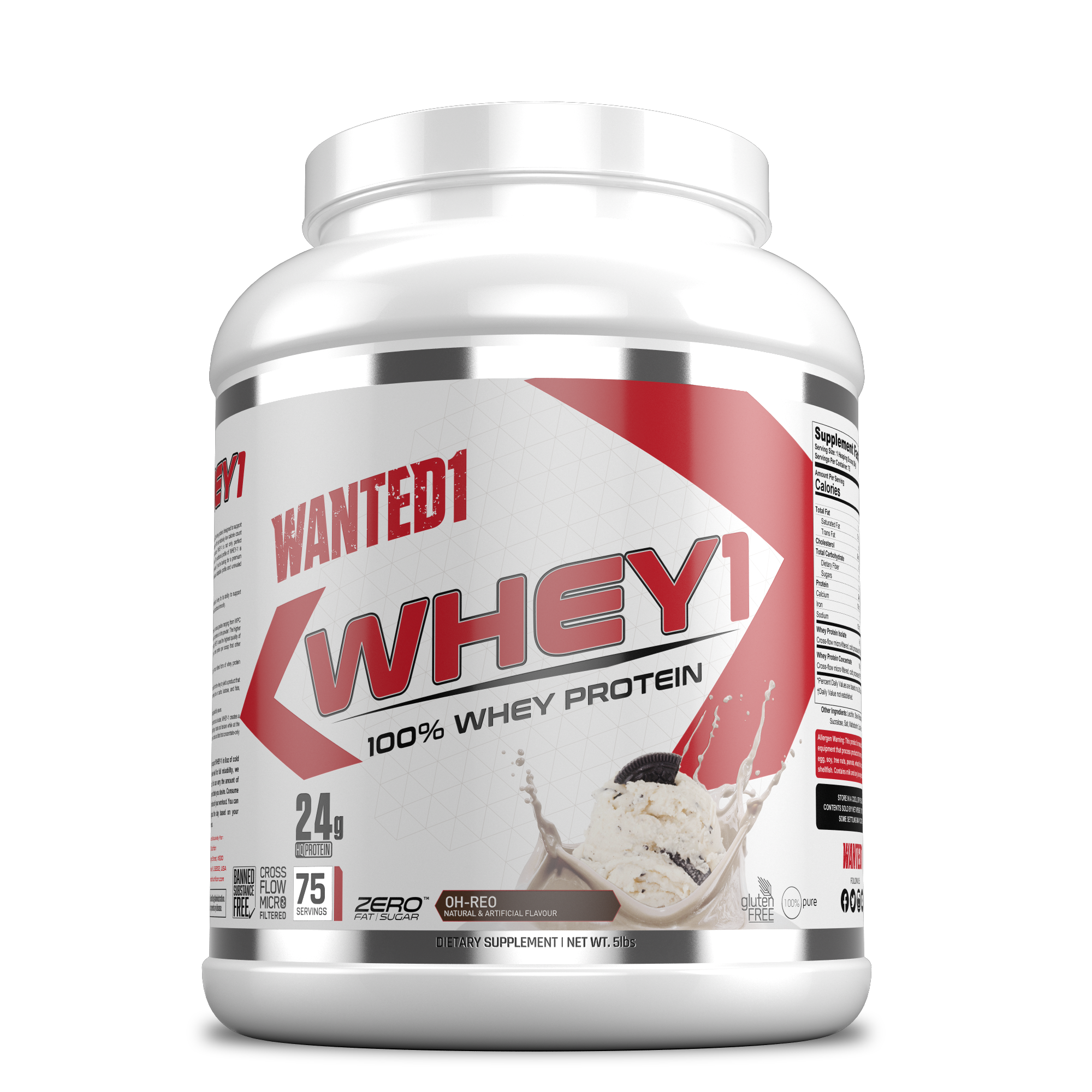 Wanted1 Whey1 -100% Whey Protein - 5lbs