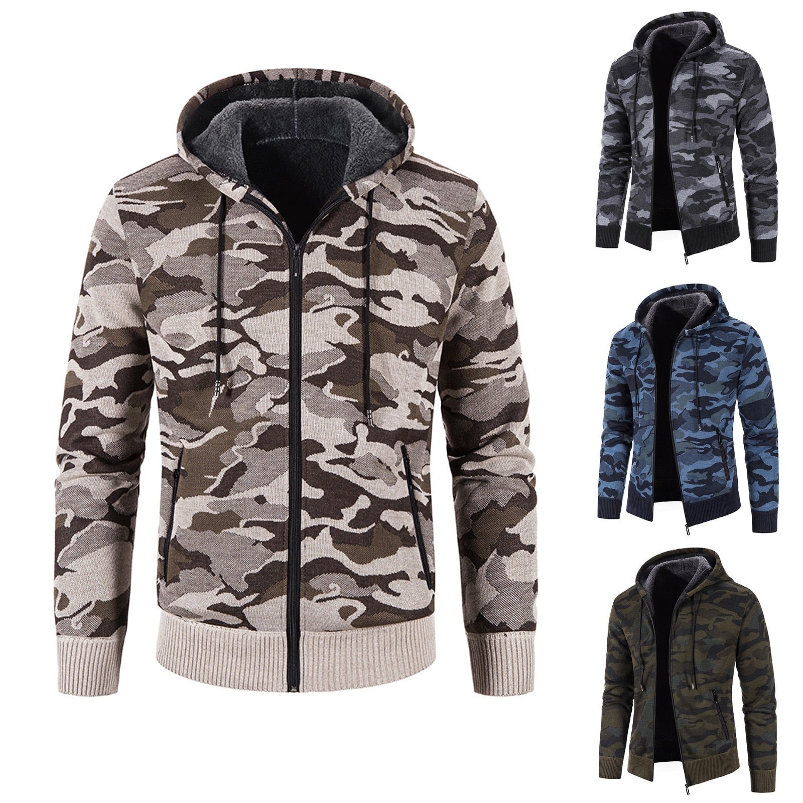 Camouflage Warm Fleece Men Jackets