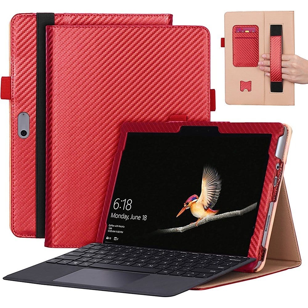 Bi-Fold Folio Case for Microsoft Surface Go 4 and Surface Go 3 - Red