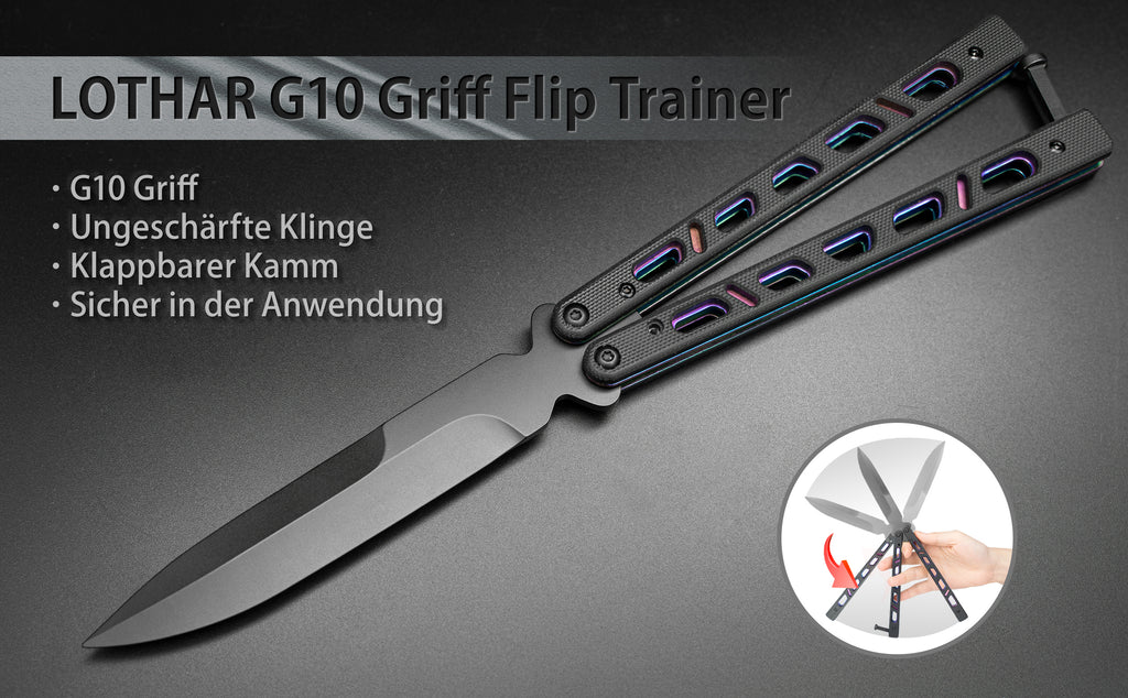 NedFoss Butterfly Knife Trainer with G10 Handle, Practice Balisong