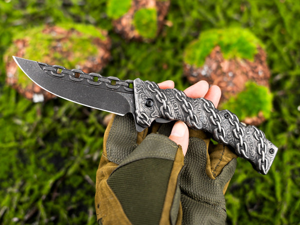 NedFoss Chain Pocket Knife, Folding Knife, Cool EDC Knife